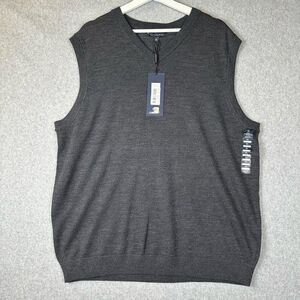 HART SCHAFFNER MARX Extra Fine Merino Wool VEST Charcoal Gray Heather XL NWT
